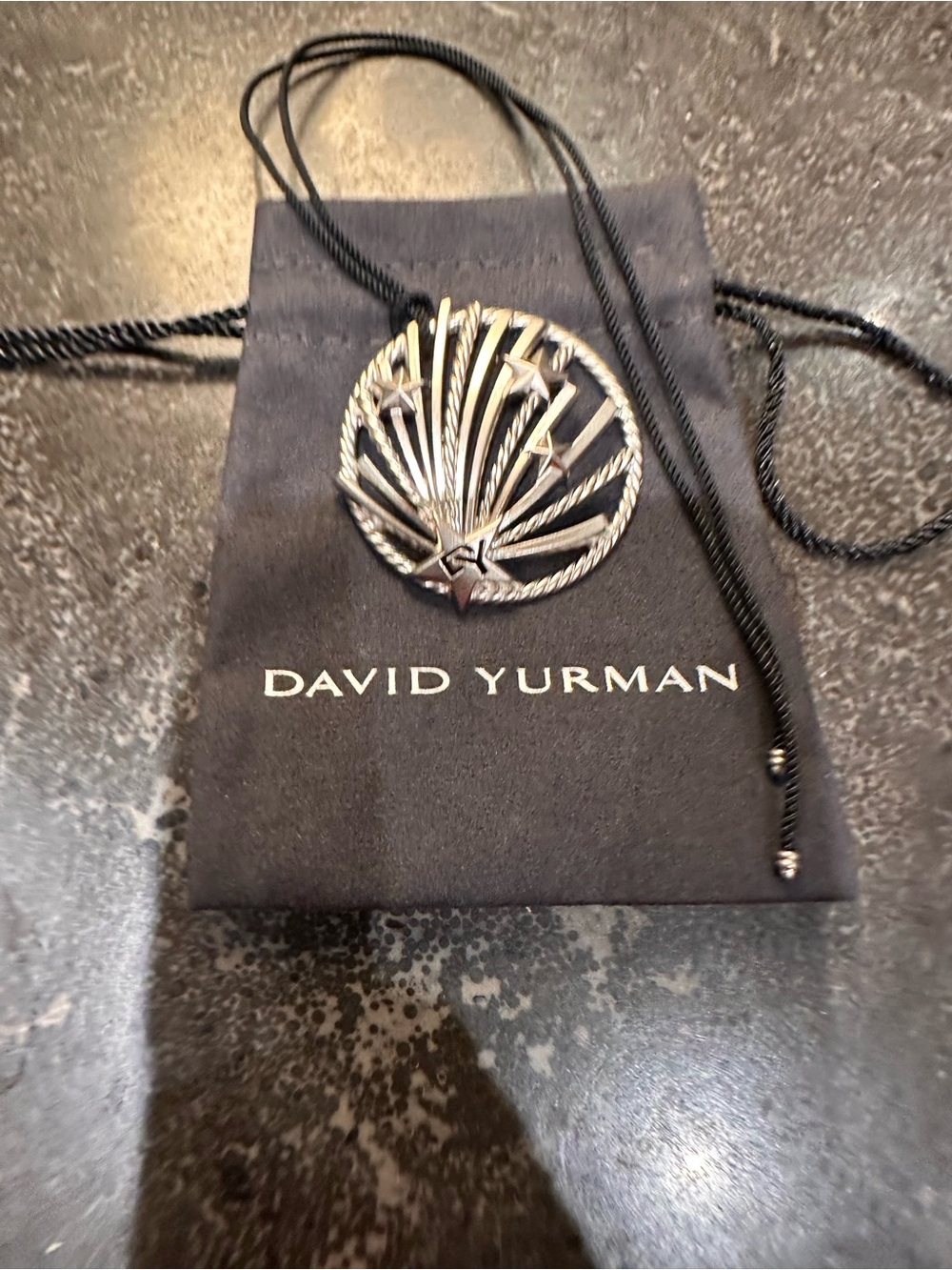 David Yurman Silver Tone Shooting Star Ornament with Pouch